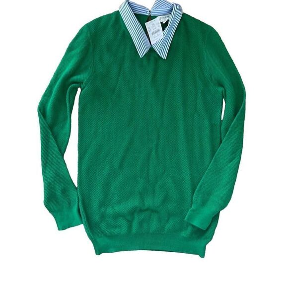 J. Crew Women’s XXS Pullover Collared Long Sleeve Green Sweater NWT MSRP:65 - Picture 1 of 5